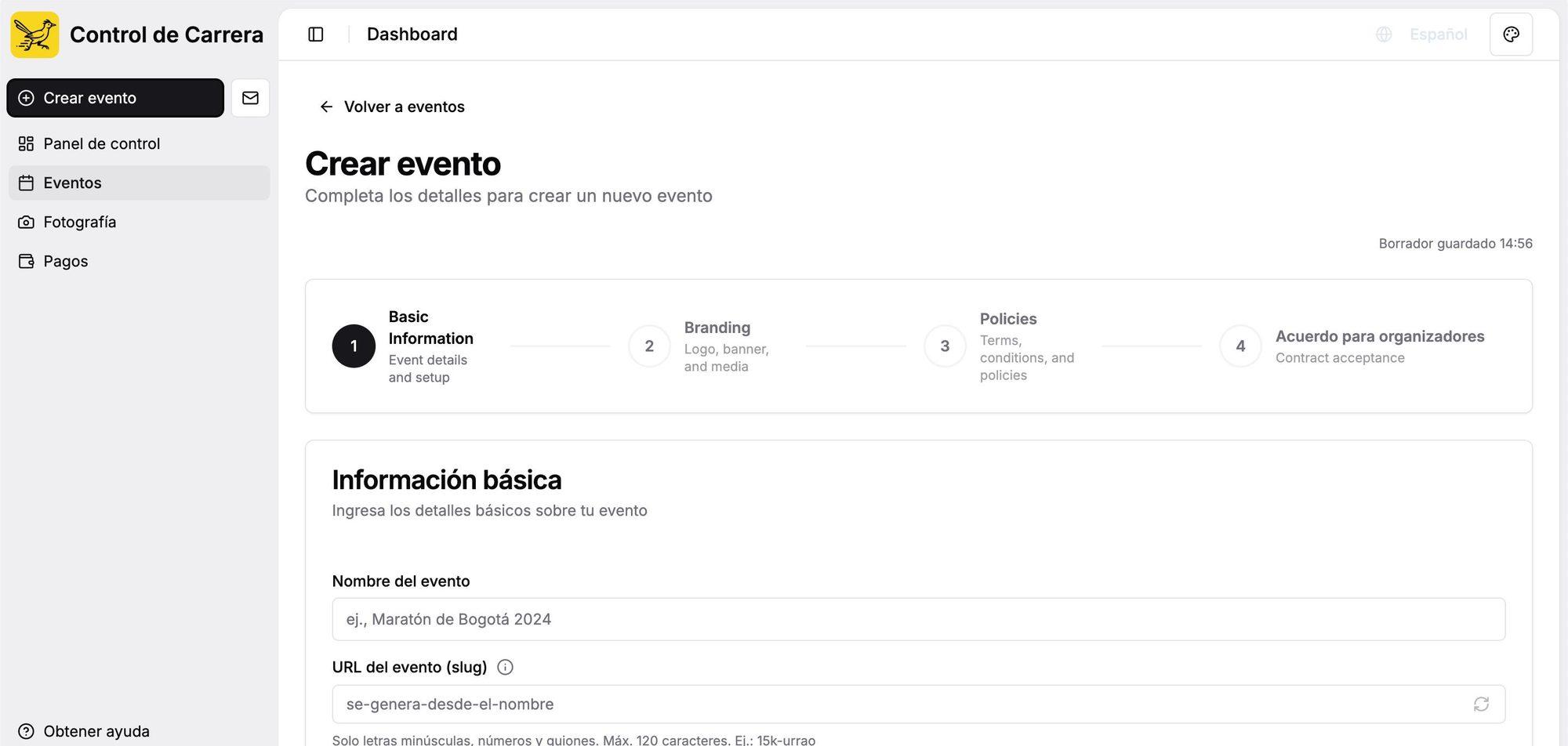 Crea tu evento
