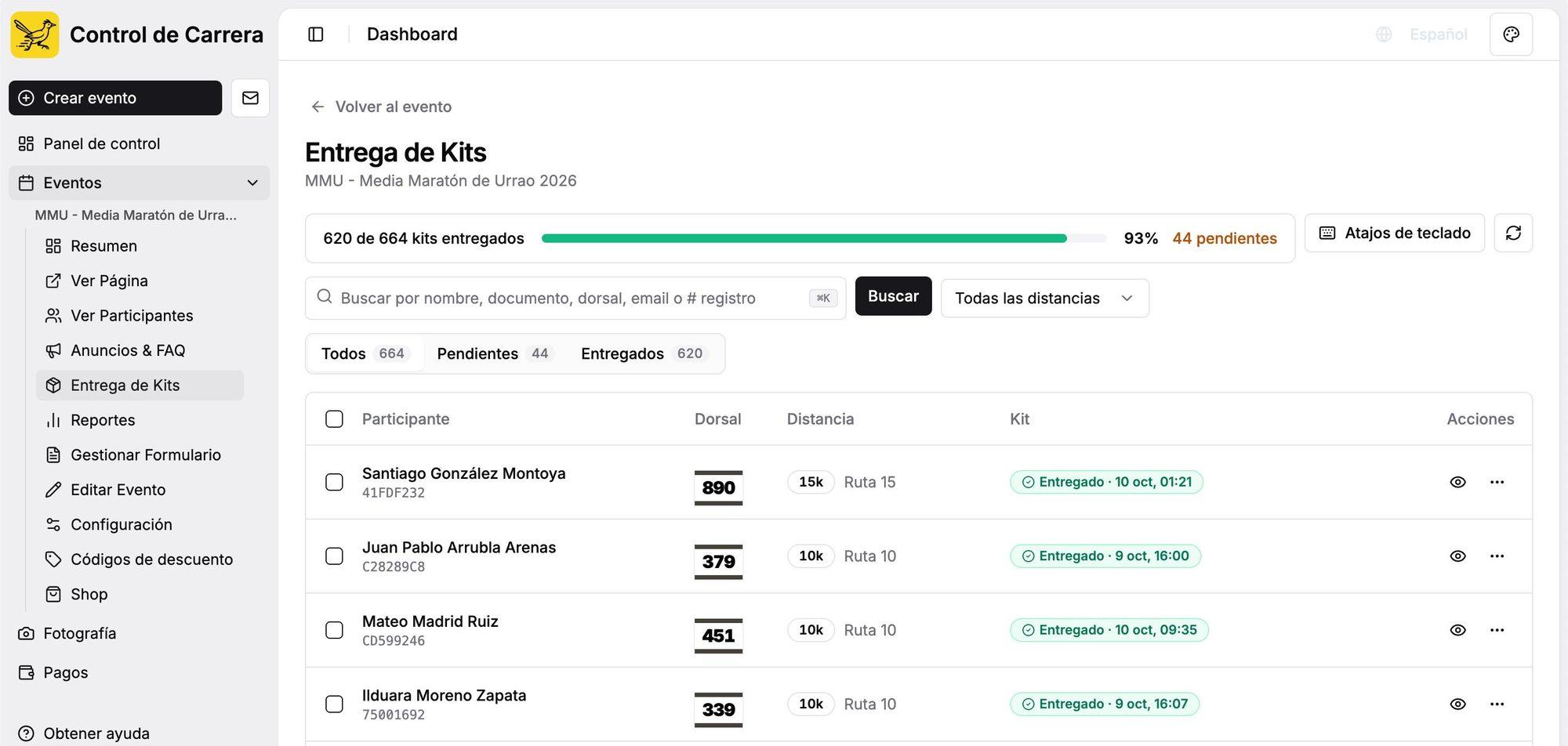 Entrega de kits